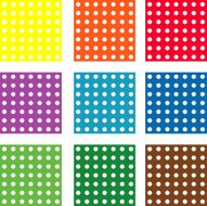 Set of nine vector patterns with polka dot