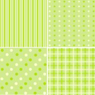 Set of 4 green cute background patterns