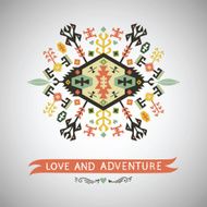 Colorful decorative element on native ethnic style N2