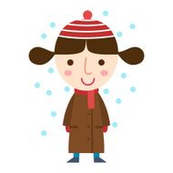 young girl in a coat vector N2