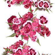 seamless wallpaper pattern with realistic pink flowers