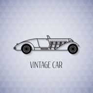 Retro cabriolet sport car vintage outline style N2