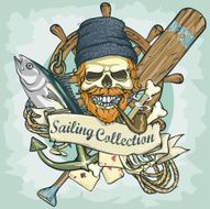 Fisherman skull logo design - Sailing Collection