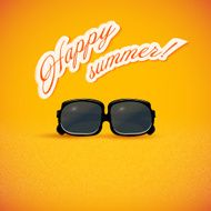 Bright yellow background Sunglasses Grunge Vector