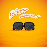 Bright yellow background Sunglasses Vector illustration