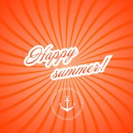 Marine red background Happy summer! Vector illustration