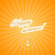 Marine yellow background Happy summer! Vector illustration