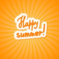 Bright yellow background Happy summer! Vector illustration