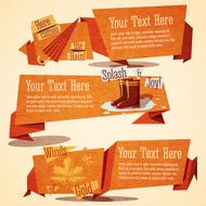 Set of cute autumn vintage stylized banners Vector