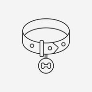 dog chains line icon N13