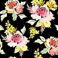 Watercolor flower pattern N22