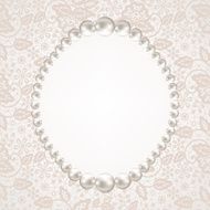 pearl frame on lace background N2
