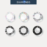 Set realistic diamond with reflex glare and shadow N7