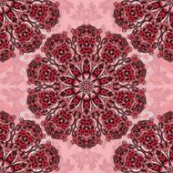 Decorative seamless floral pattern round