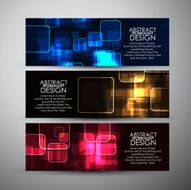 Vector banners set with Abstract square background