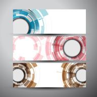 Vector banners set with Abstract Modern technology circles