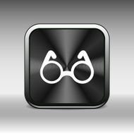 Vector Round Glasses Icon Symbol vision specs decoration N5