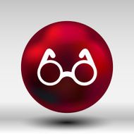 Vector Round Glasses Icon Symbol vision specs decoration N6