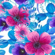 Watercolor seamless floral pattern