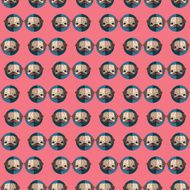 Seamless vector patterns Pug Flat Style