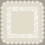 Square doily with traditional Hungarian white embroidery from Ka