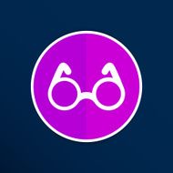 Vector Round Glasses Icon Symbol vision specs decoration N7