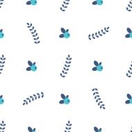 clean simple leafs berrys pattern