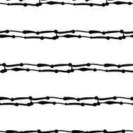 Seamless black and white pattern with abstract decorative elemen