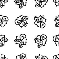 Seamless black and white pattern with abstract decorative elemen N2