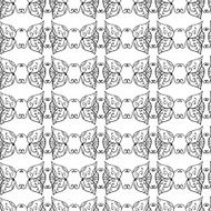 Seamless black and white pattern with abstract decorative elemen N3