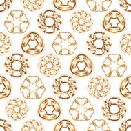 Abstract golden chains circles seamless background