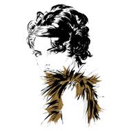 Fashion girl in sketch-style N52