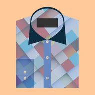 Color folded shirt with badge design concept N6