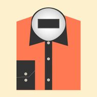 Color folded shirt with badge design concept N8