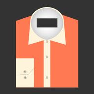 Color folded shirt with badge design concept N9