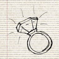 Set of cartoon style ring