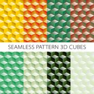 Isometric cubes set Vector elements games Seamless pattern N4