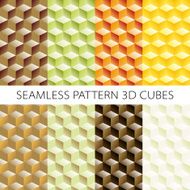 Isometric cubes set Vector elements games Seamless pattern N5