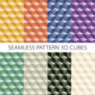 Isometric cubes set Vector elements games Seamless pattern N6