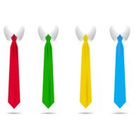 set of strict colored ties with shadow vector