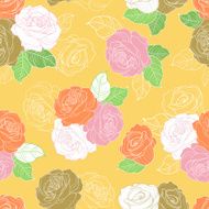 colorful seamless rose pattern
