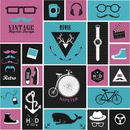 Hipster style elements icons and labels N19