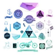 Hipster style elements icons and labels N23