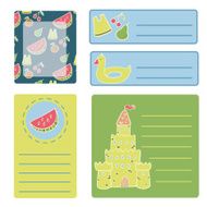 Beach collection of labels with summer symbols N2