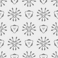 Geometric pattern with triangle and ethnic floral circles