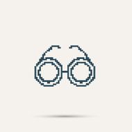 Simple stylish glasses pixel icon Vector design