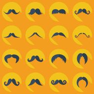 Flat modern design with shadow icon mustache