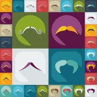 Flat modern design with shadow icon mustache N2