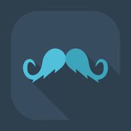 Flat modern design with shadow icon mustache N9