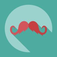 Flat modern design with shadow icon mustache N10